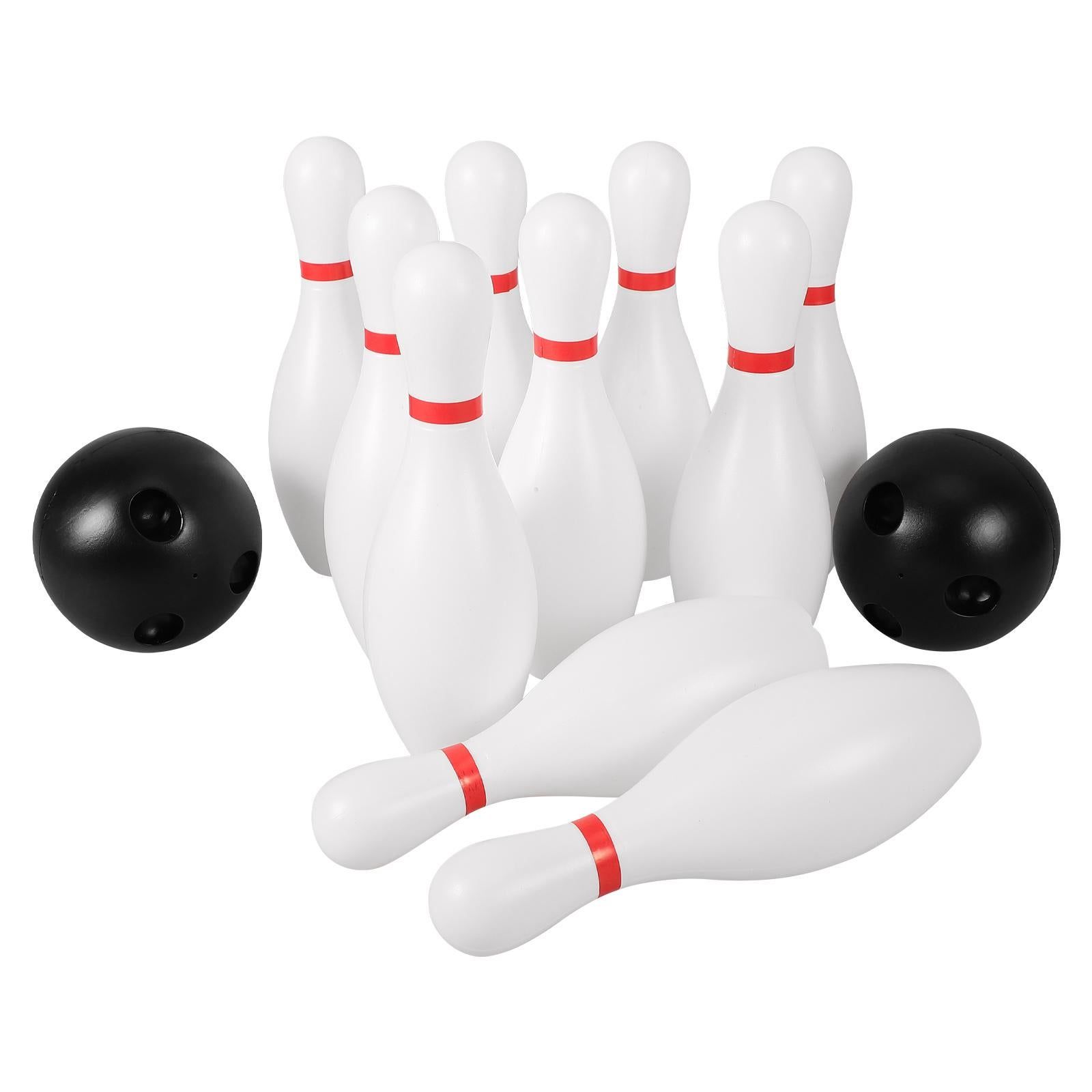 1 Set Miniature Bowling Balls: 5.9inch Plastic Bowling Pins With 2.7 Inch Black Balls - Indoors Sports Toy For - Image 6