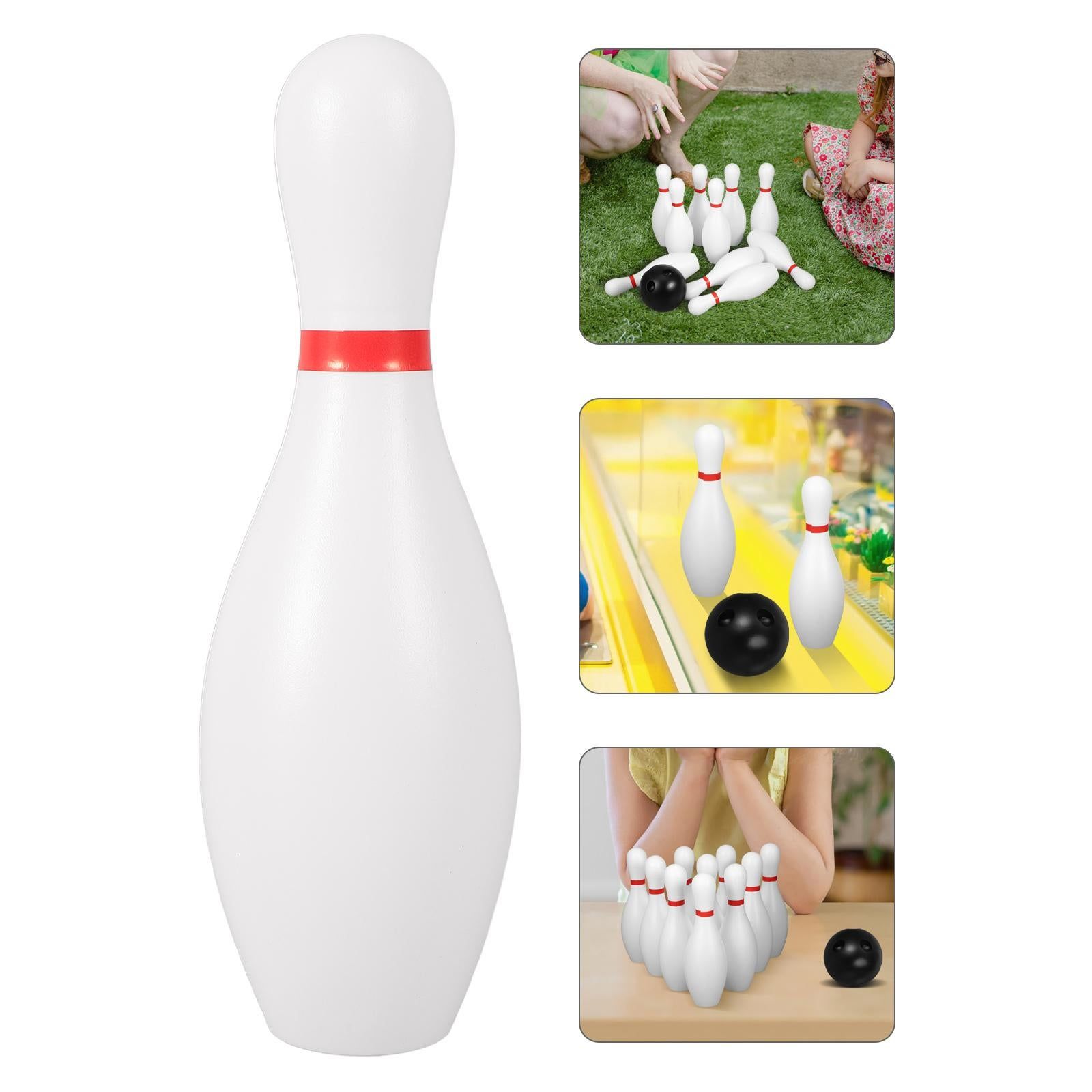 1 Set Miniature Bowling Balls: 5.9inch Plastic Bowling Pins With 2.7 Inch Black Balls - Indoors Sports Toy For - Image 7