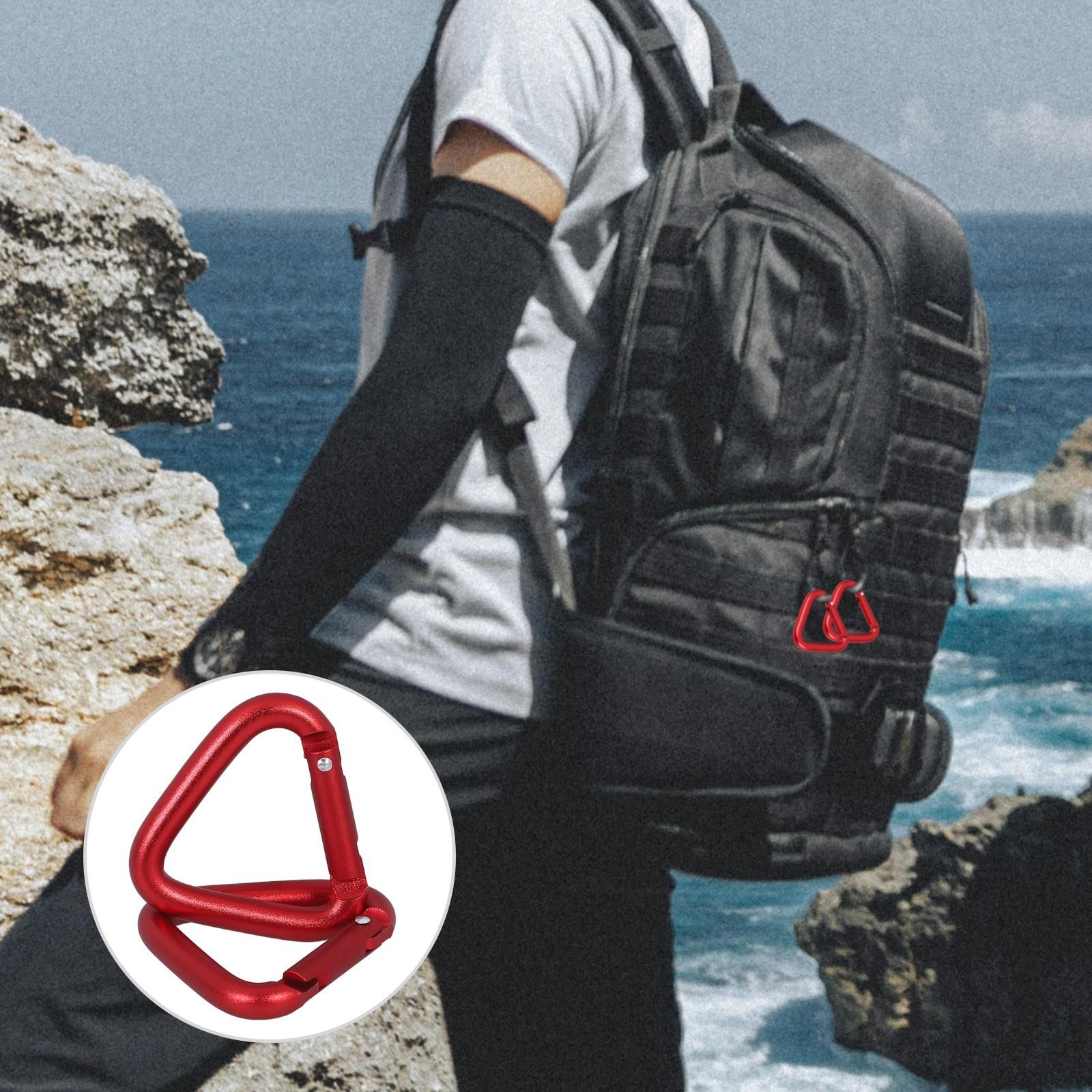 2Pcs Climbing Buckles Climbing Carabiners Triangle Hanging Buckles Locking Climb Carabiners - Image 4