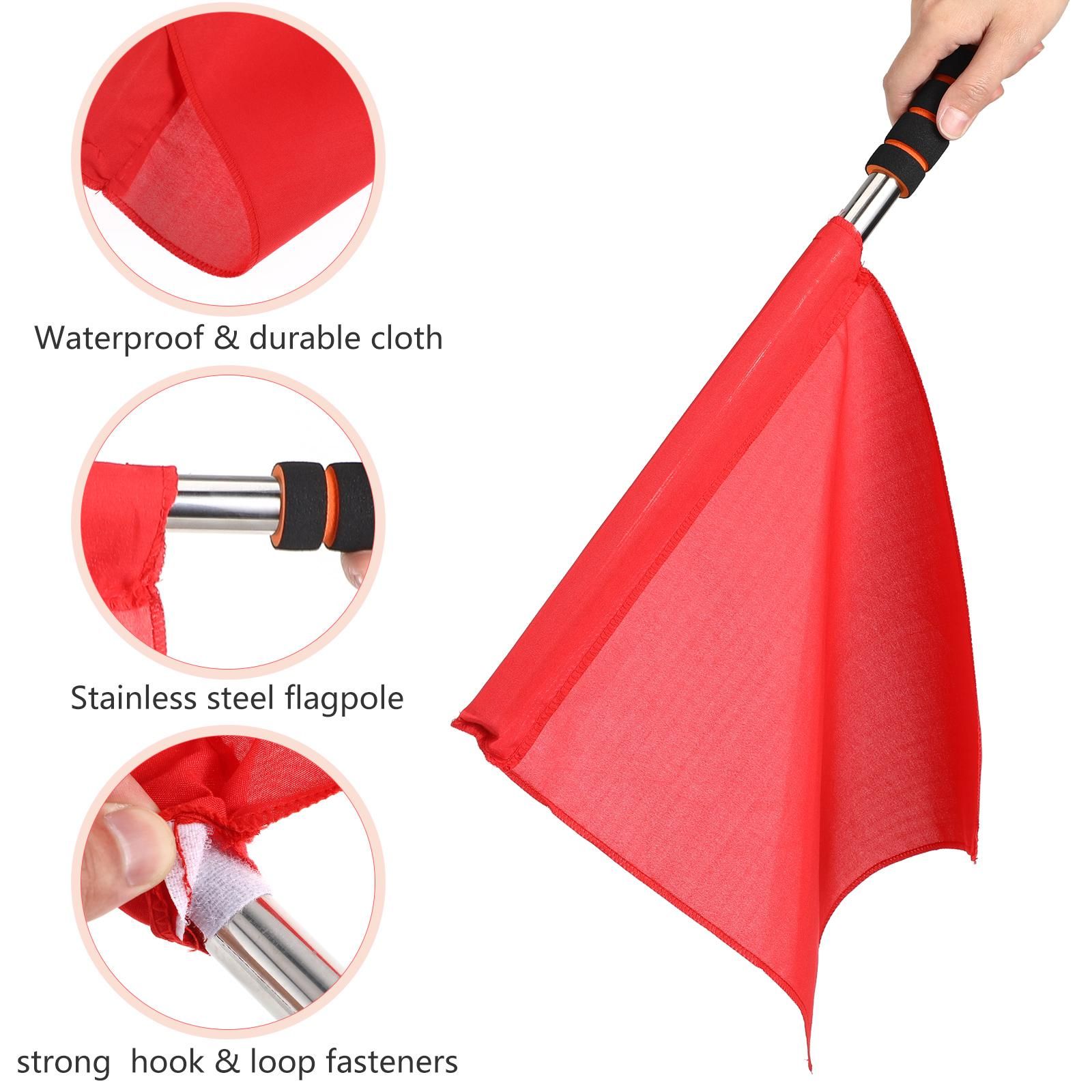 4pcs Hand Signal Flags Match Referee Flag Stainless Steel Pole Command Flag (Yellow, Red, Green, White) - Image 4