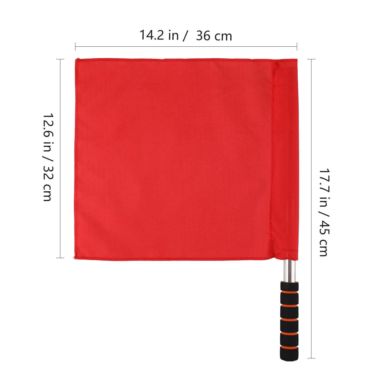 4pcs Hand Signal Flags Match Referee Flag Stainless Steel Pole Command Flag (Yellow, Red, Green, White) - Image 6