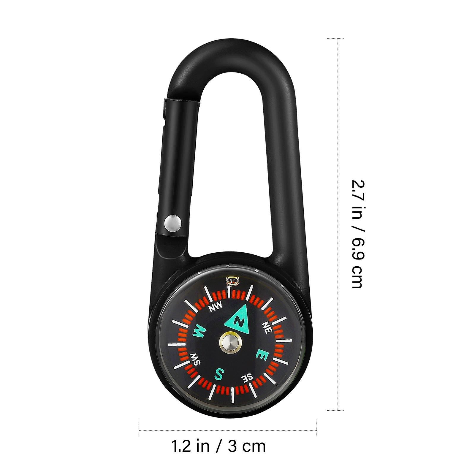 24 Pcs Compass Carabiners Clip-on Self Locking Keychains for Outdoor Hiking Camping - Image 2