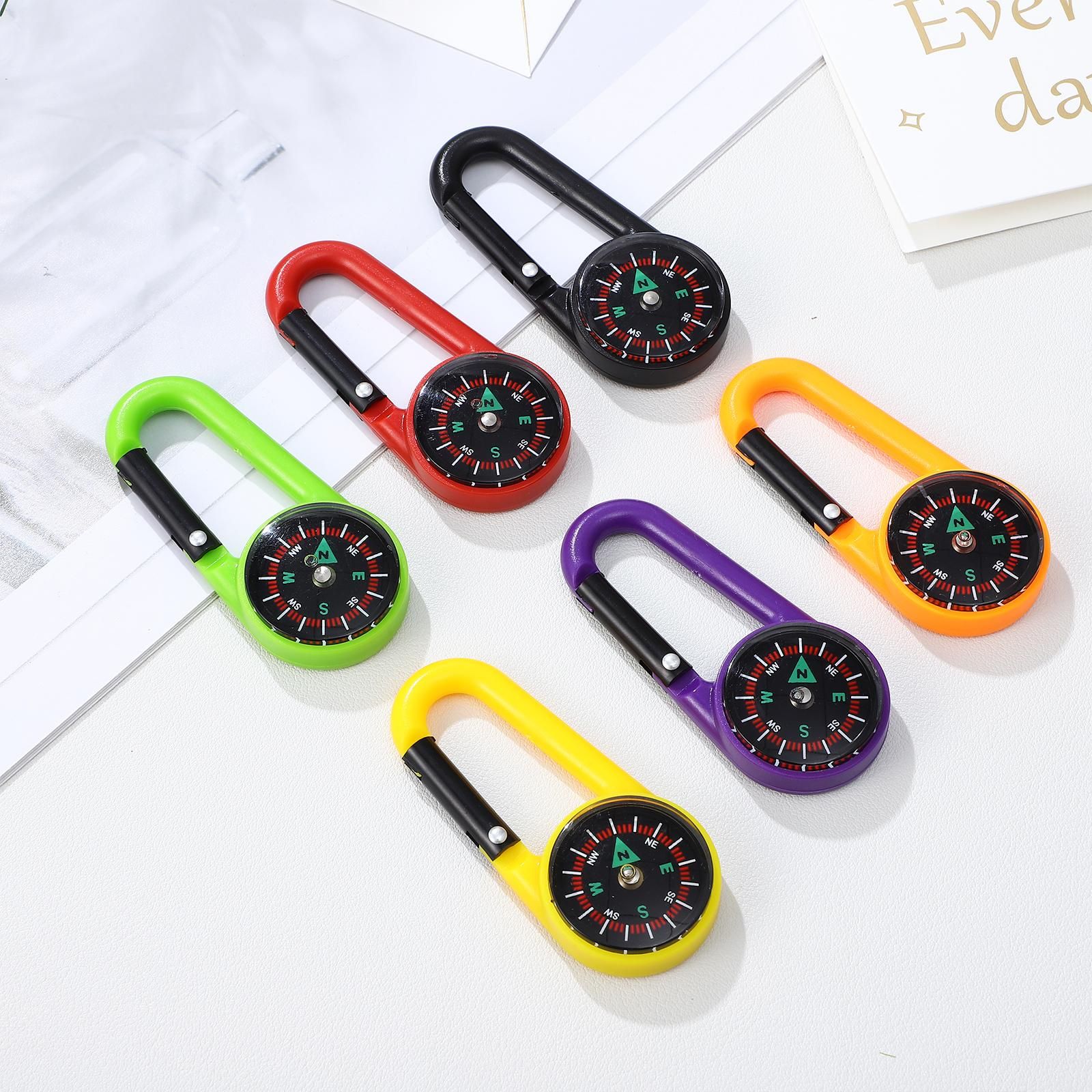 24 Pcs Compass Carabiners Clip-on Self Locking Keychains for Outdoor Hiking Camping - Image 4