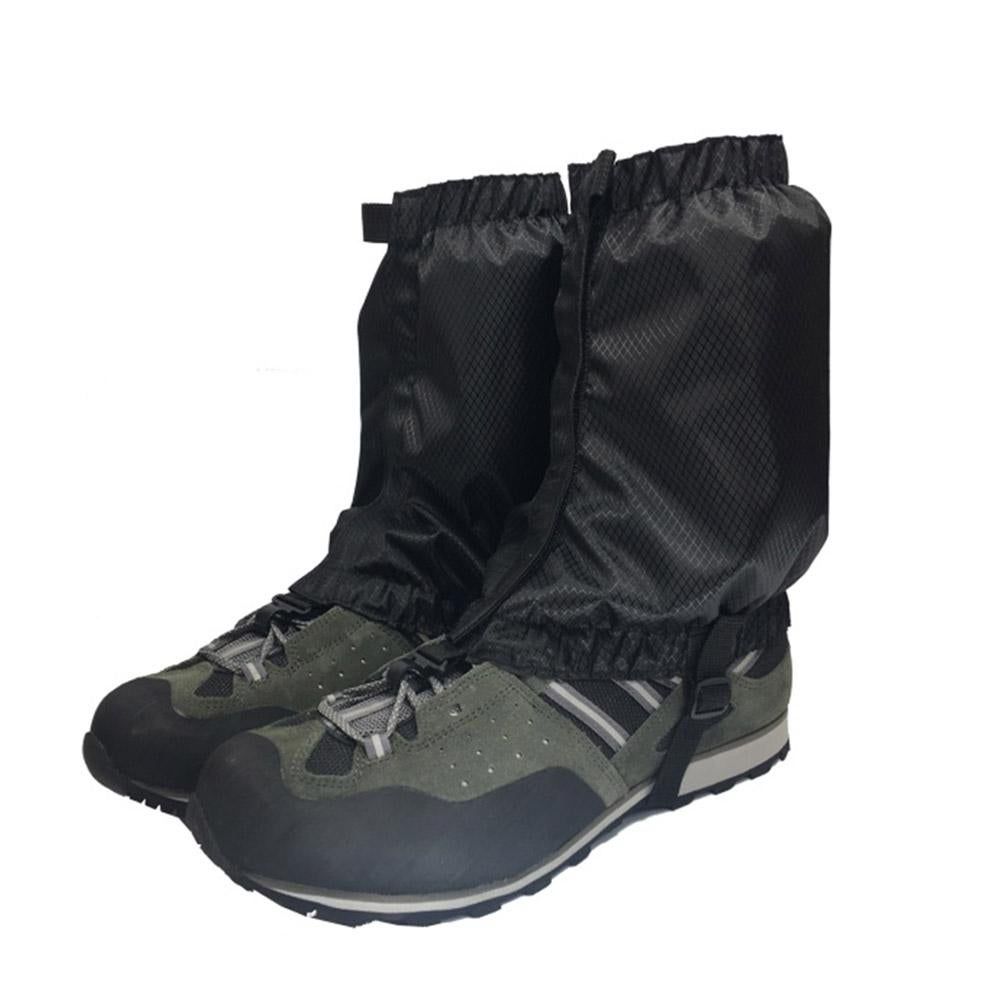 1 Pair Snow Gaiters Lightweight Waterproof Ankle Gaiters for Outdoor Hiking Walking Climbing (Black) - Image 1