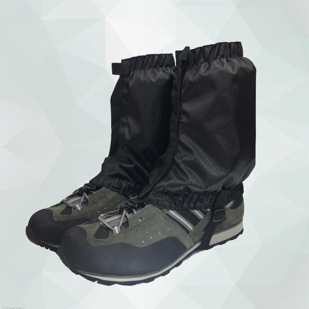 1 Pair Snow Gaiters Lightweight Waterproof Ankle Gaiters for Outdoor Hiking Walking Climbing (Black) - Image 4