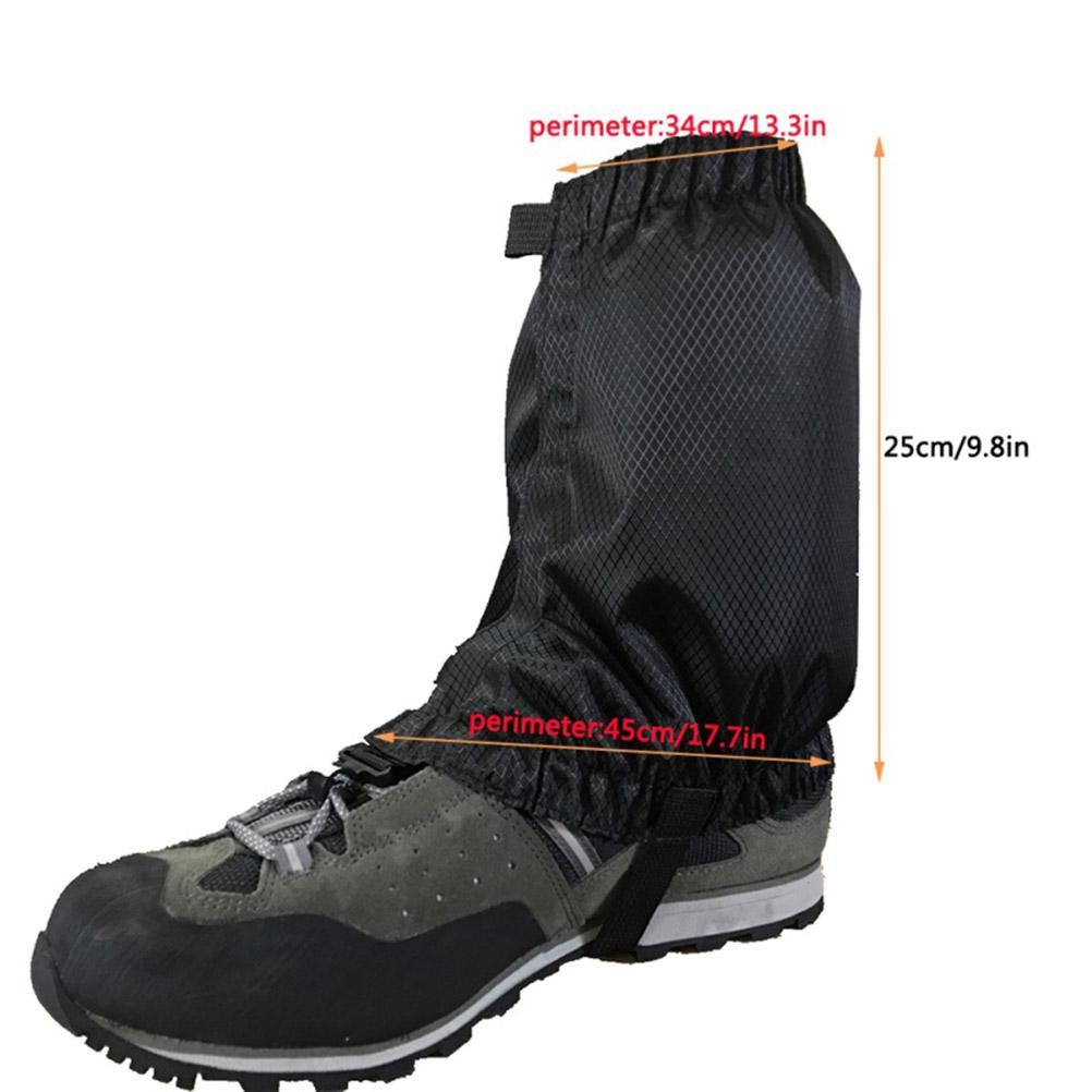 1 Pair Snow Gaiters Lightweight Waterproof Ankle Gaiters for Outdoor Hiking Walking Climbing (Black) - Image 6
