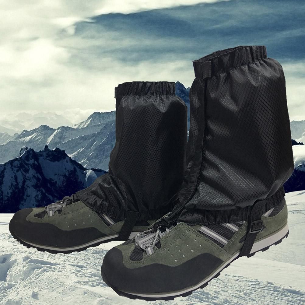 1 Pair Snow Gaiters Lightweight Waterproof Ankle Gaiters for Outdoor Hiking Walking Climbing (Black) - Image 8