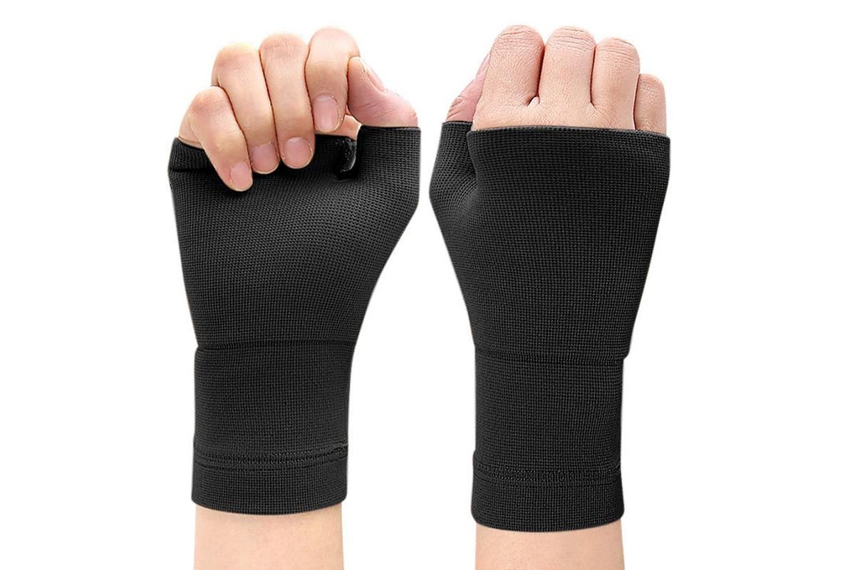1Pair Wrist Brace Glove Sport Wrist Support for Fitness Weightlifting Black - L - Image 3