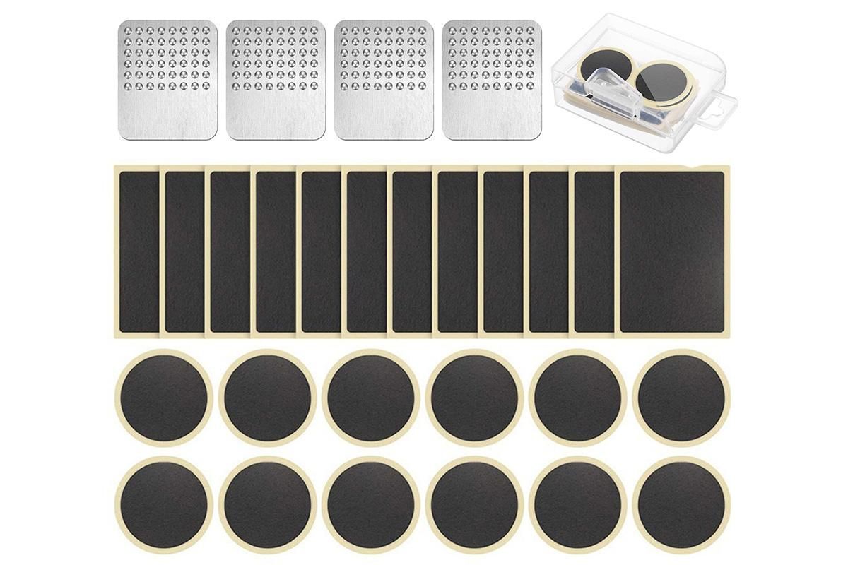 24Pcs Bike Tire Patch Kit with 4 Metal Rasps No Glue Needed for Bicycle Inner Tube Repair - Image 8