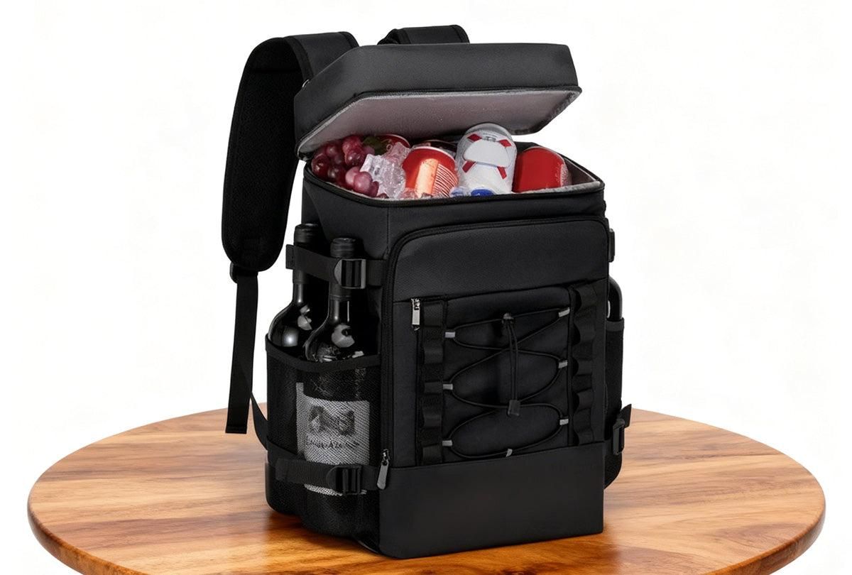 25L Insulated Cooler Backpack Freshness Preservation Backpack For Beach Travel - Black - Image 7