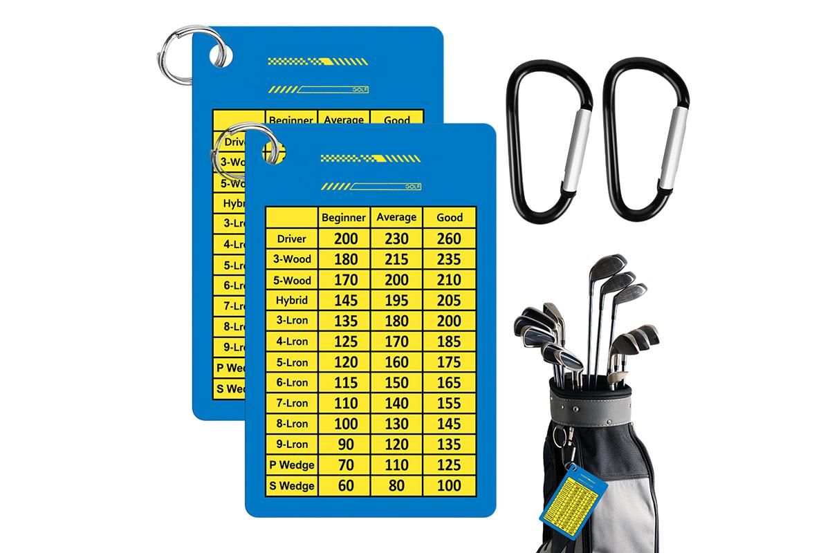 2PCS Golf Club Range Chart Card Golf Club Distance Card Golf Score Cards - Image 1