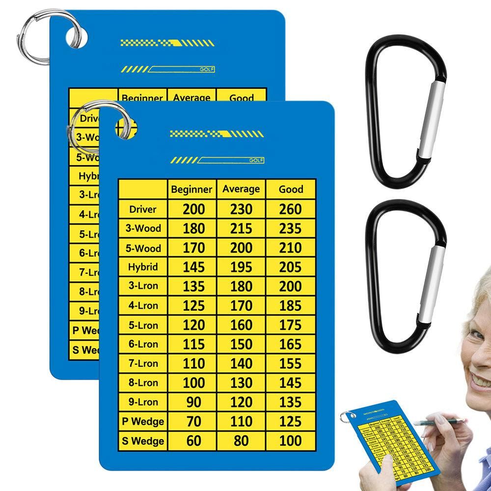 2PCS Golf Club Range Chart Card Golf Club Distance Card Golf Score Cards - Image 6