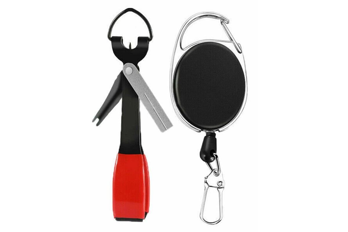 Fishing Knot Tying Tool Fast Line Clippers Tie Tippet Cutter Nipper - Red and Black - Image 2