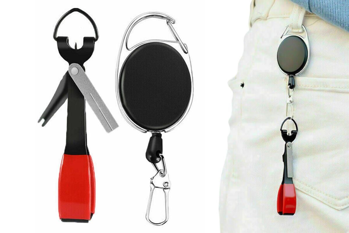 Fishing Knot Tying Tool Fast Line Clippers Tie Tippet Cutter Nipper - Red and Black - Image 5