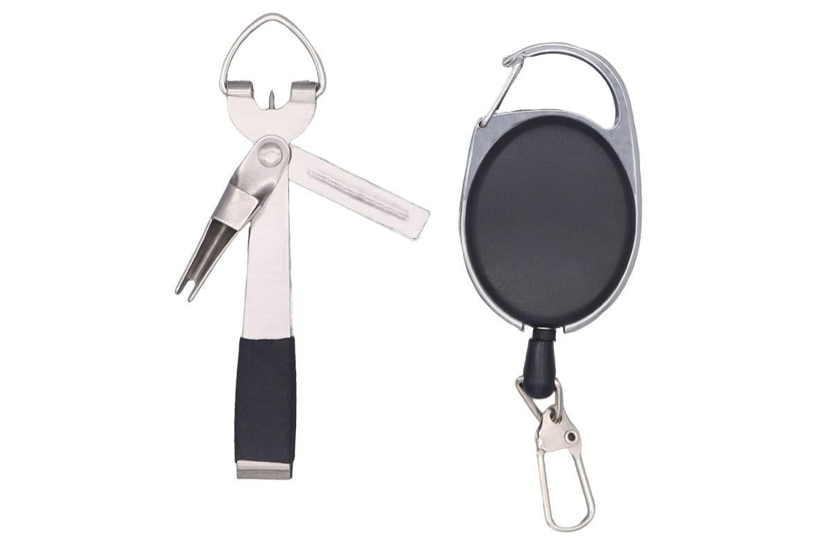 Fishing Knot Tying Tool Fast Line Clippers Tie Tippet Cutter Nipper - Silver and Black - Image 1