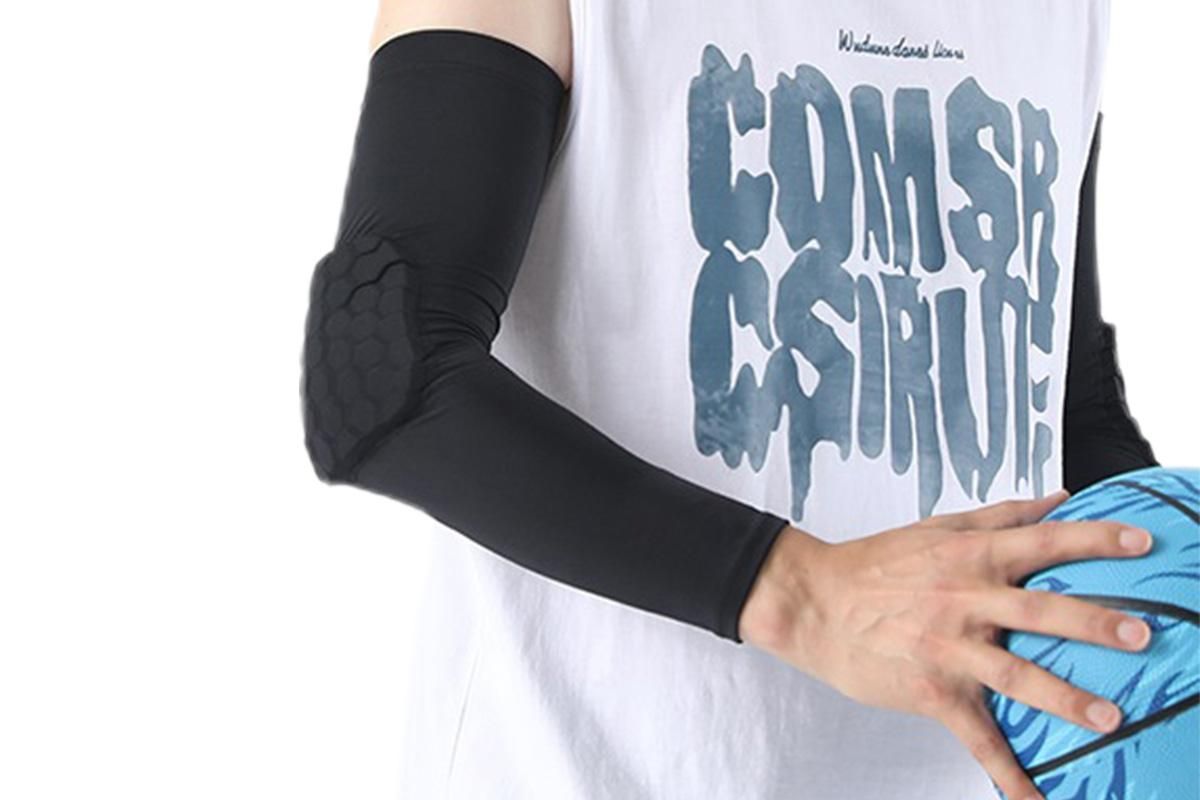 2 Pcs Tennis Elbow Compression Support Sleeve for Golfers Elbow Pain Relief Workout Weightlifting Elbow Brace with Honeycomb Lining -Black / 2XL - Image 3