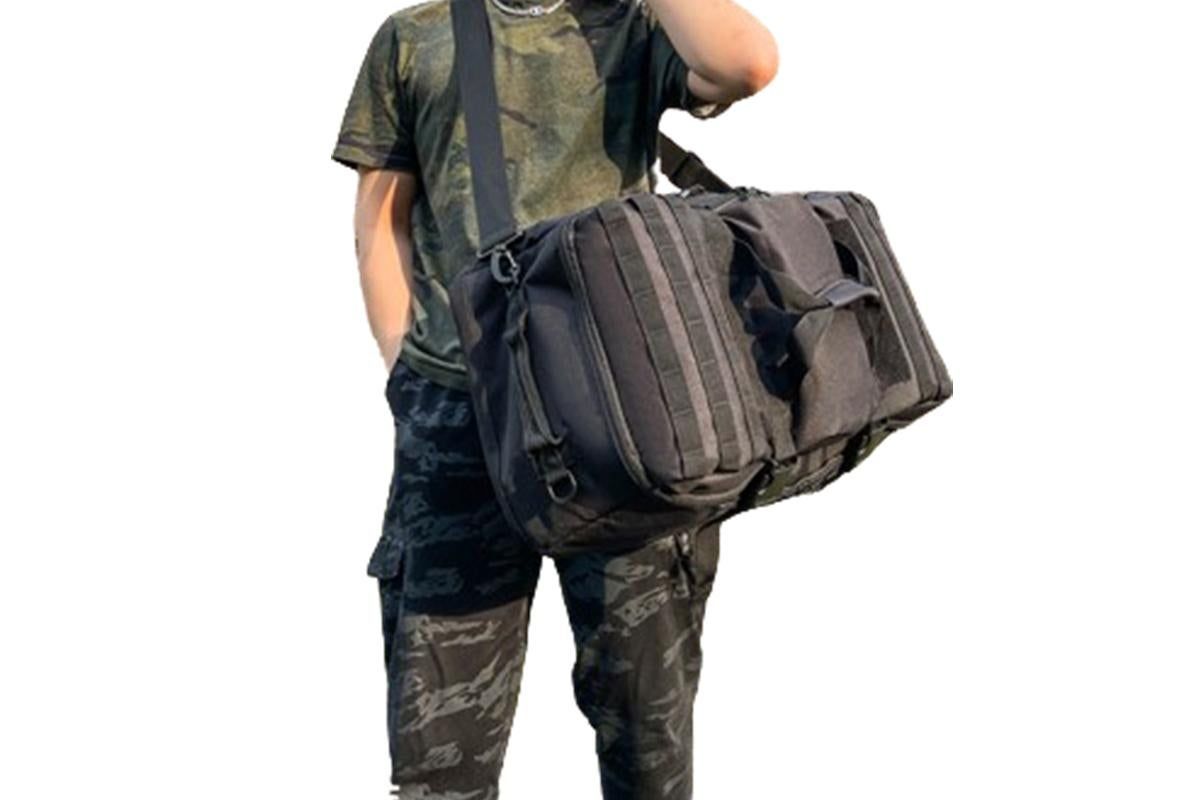 3-in-1 Duffle Bag Messenger Pack Military Tactical Backpack -Black - Image 3