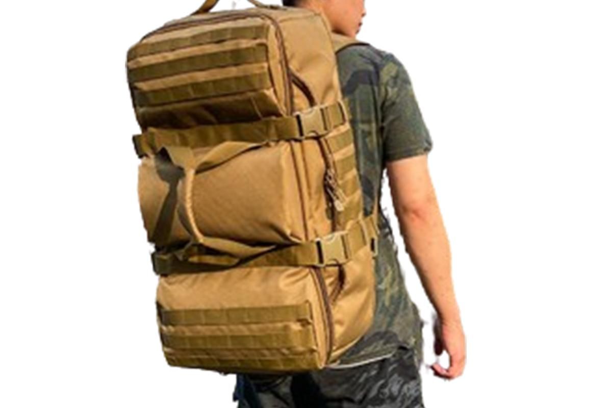 3-in-1 Duffle Bag Messenger Pack Military Tactical Backpack -Khaki - Image 4