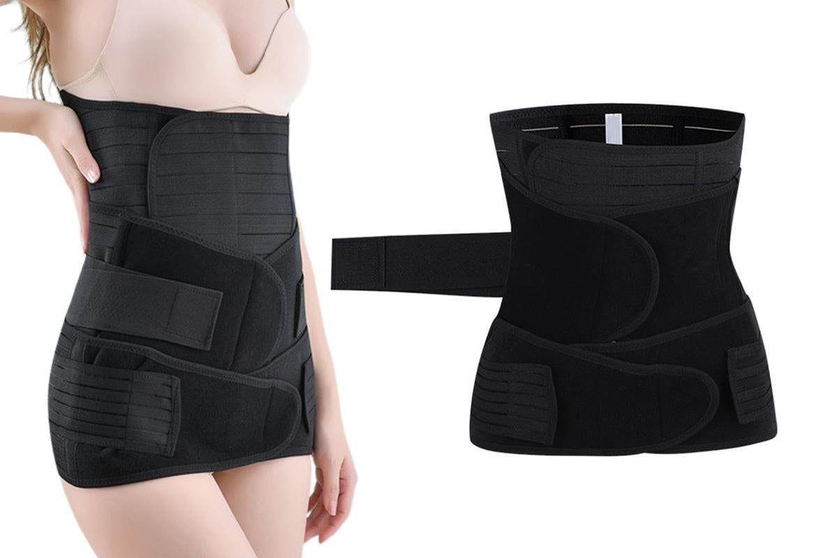 3 in 1 Postpartum Belly Band Waist Shapewear Recovery Girdle After Birth Support - Black & 2XL - Image 2