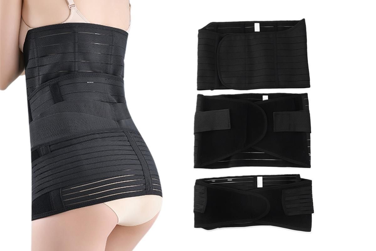 3 in 1 Postpartum Belly Band Waist Shapewear Recovery Girdle After Birth Support - Black & L - Image 3