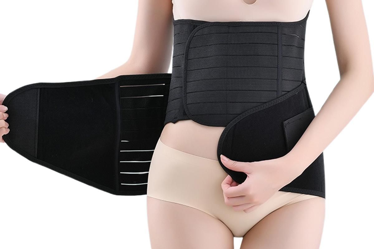 3 in 1 Postpartum Belly Band Waist Shapewear Recovery Girdle After Birth Support - Black & L - Image 4