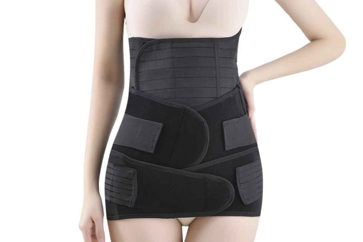 3 in 1 Postpartum Belly Band Waist Shapewear Recovery Girdle After Birth Support - Black & XL - Image 8