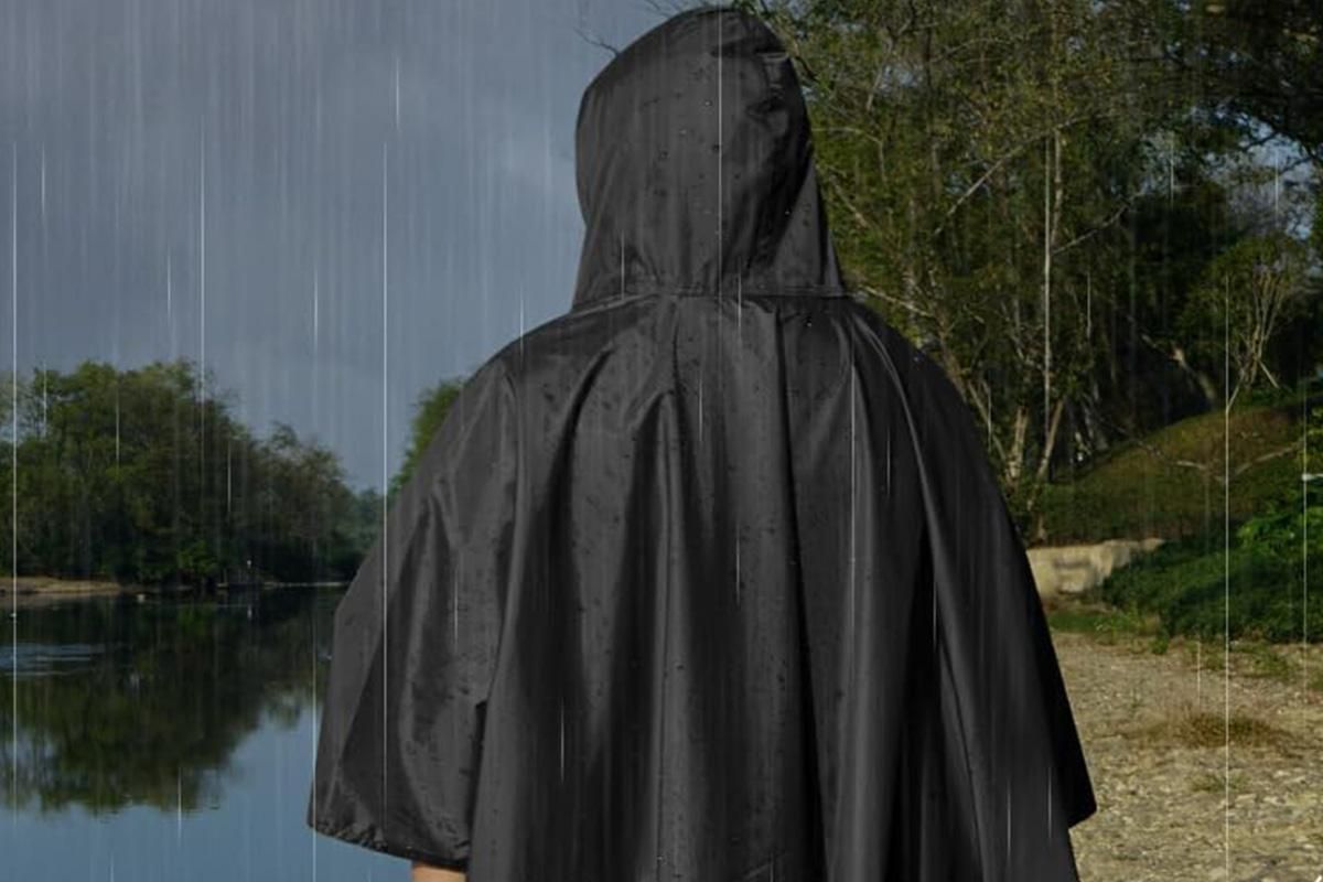3 in 1 Portable Rain Poncho Waterproof Lightweight Emergency Raincoat with Pocket - Black - Image 4