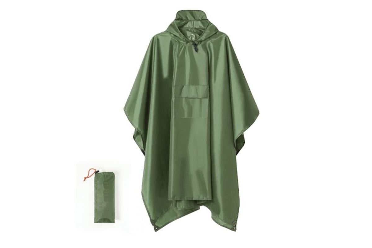 3 in 1 Portable Rain Poncho Waterproof Lightweight Emergency Raincoat with Pocket - Army Green - Image 8