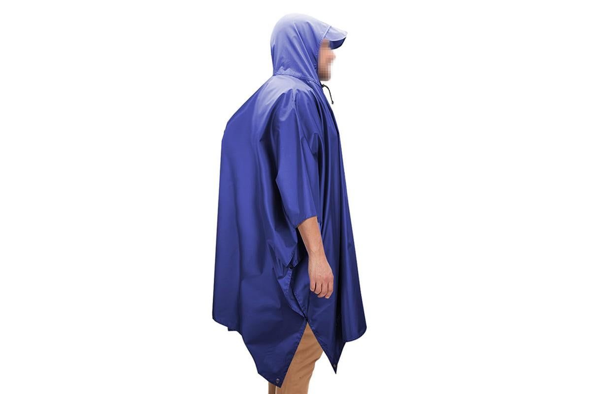 3 in 1 Portable Rain Poncho Waterproof Lightweight Emergency Raincoat with Pocket - Blue - Image 2