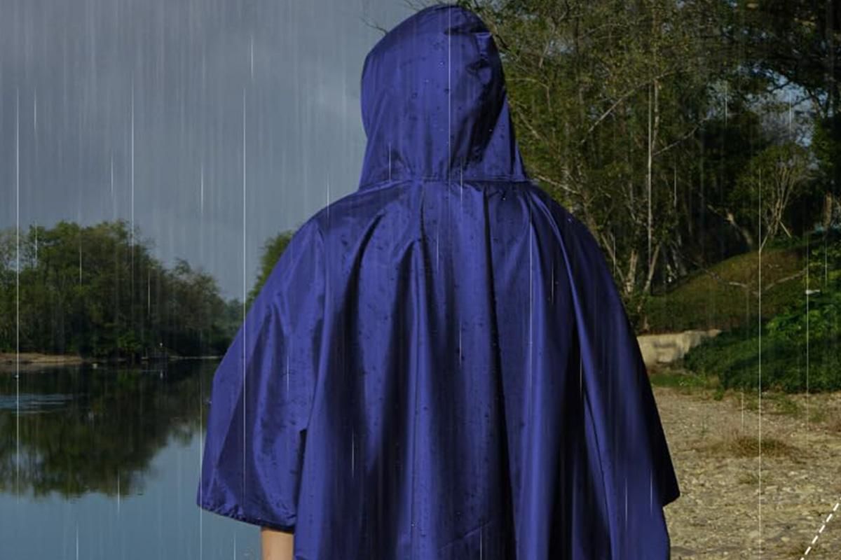 3 in 1 Portable Rain Poncho Waterproof Lightweight Emergency Raincoat with Pocket - Blue - Image 3