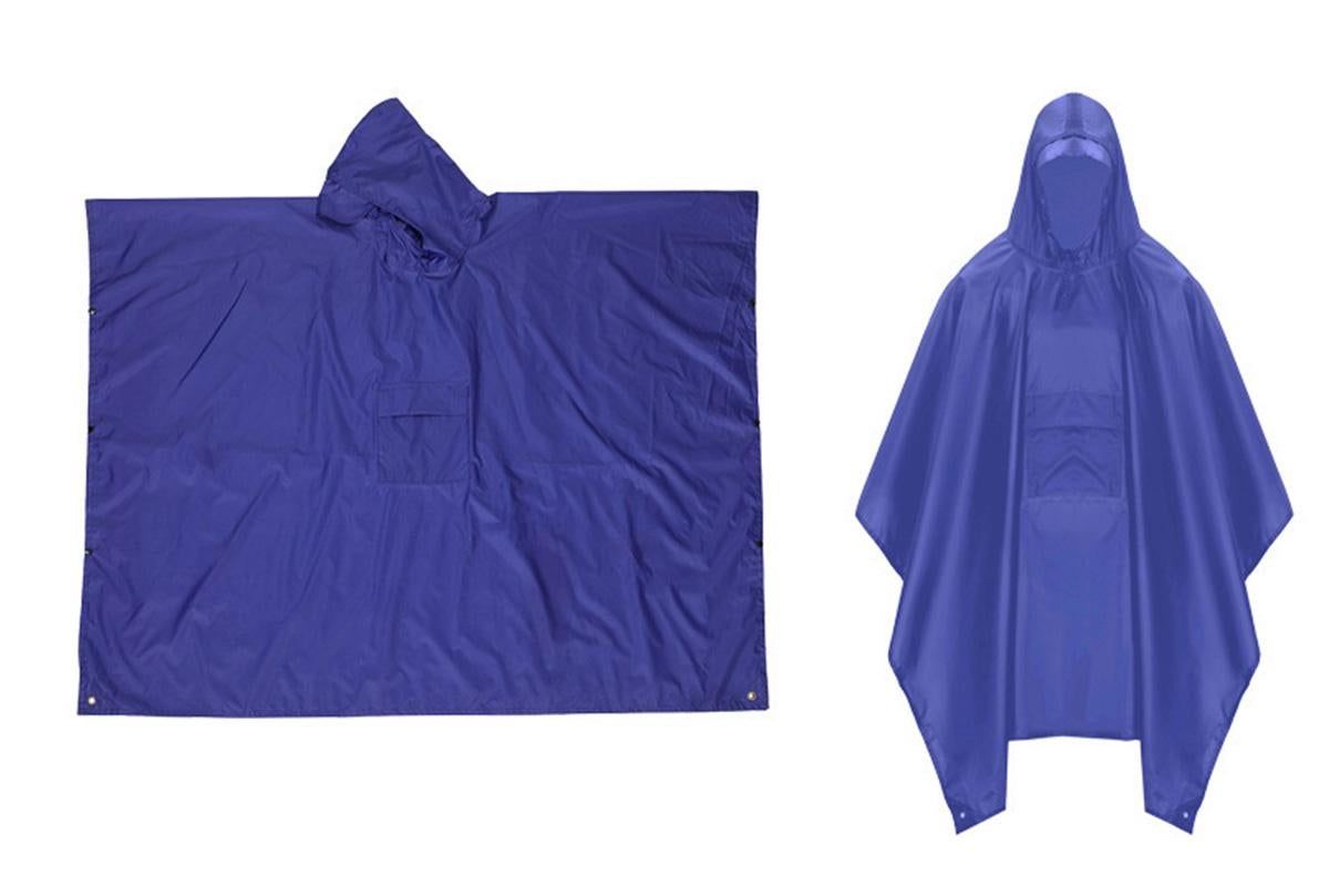 3 in 1 Portable Rain Poncho Waterproof Lightweight Emergency Raincoat with Pocket - Blue - Image 7