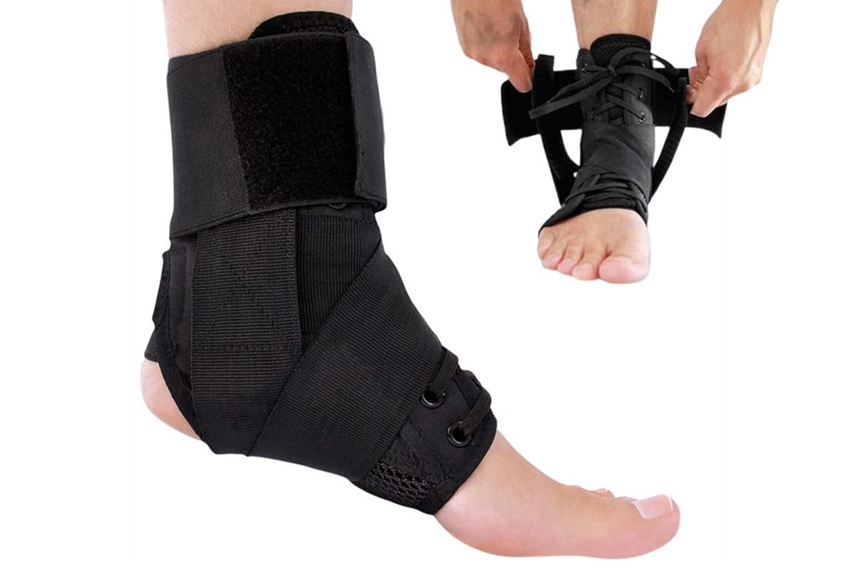Adjustable Lace Up Ankle Brace Support for Sports Running Basketball - L - Image 6
