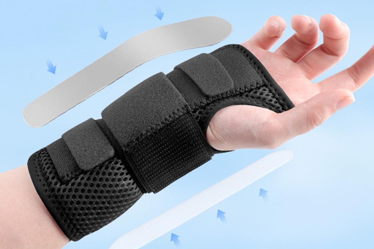 Adjustable Wrist Brace with Removable Steel Splint for Carpal Tunnel Support - Black & Left & L - Image 5
