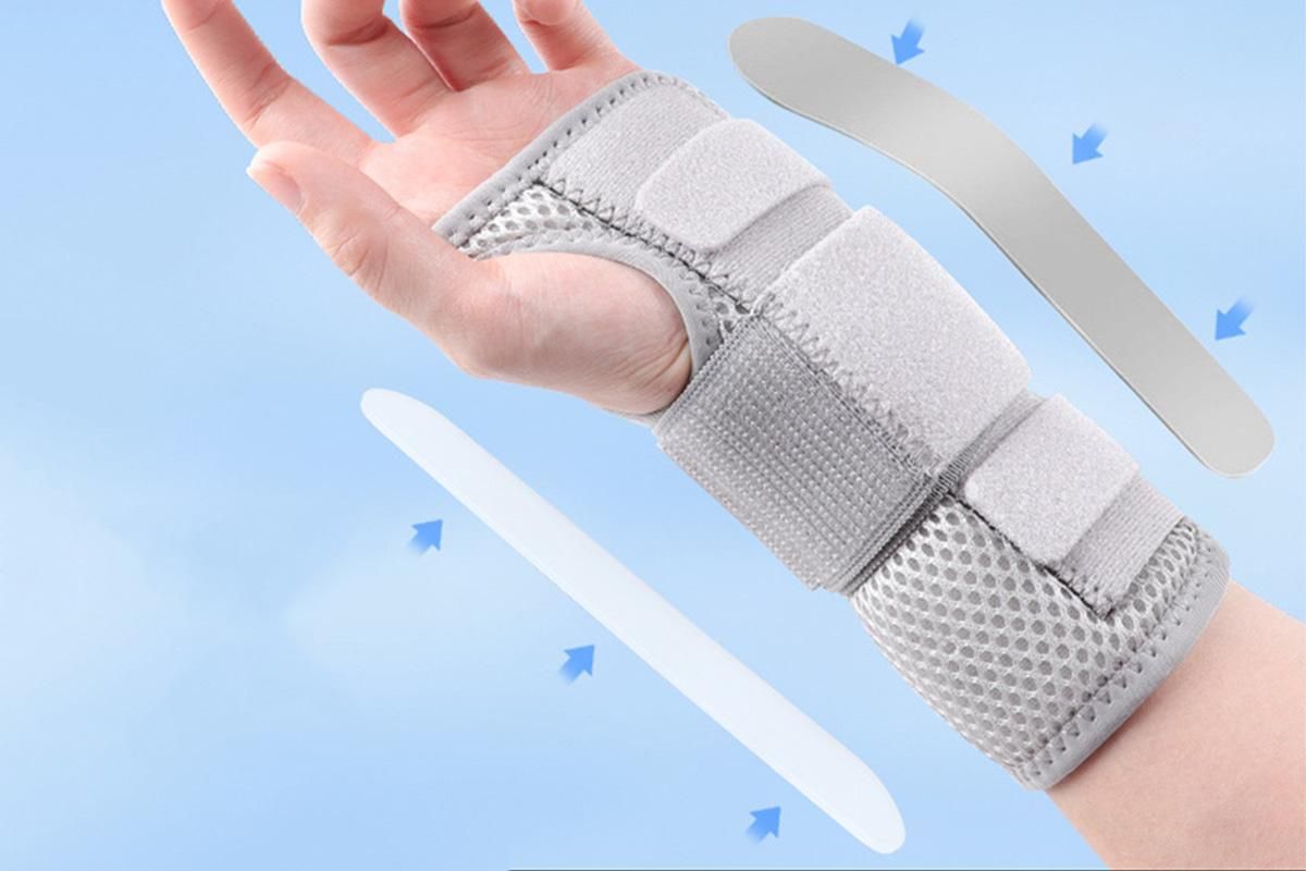 Adjustable Wrist Brace with Removable Steel Splint for Carpal Tunnel Support - Grey & Left & L - Image 5