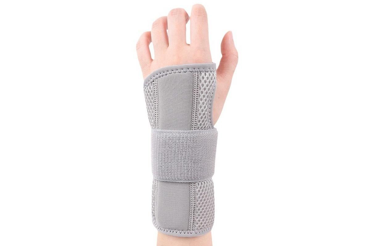 Adjustable Wrist Brace with Removable Steel Splint for Carpal Tunnel Support - Grey & Right & M - Image 6