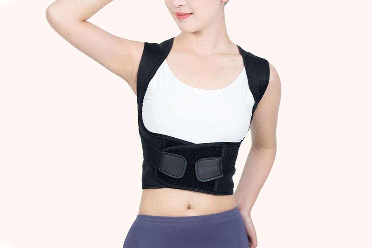 Adjustable Unisex Posture Corrector Shoulder Brace Belt Low Back Support For Women Men -Black / L - Image 2