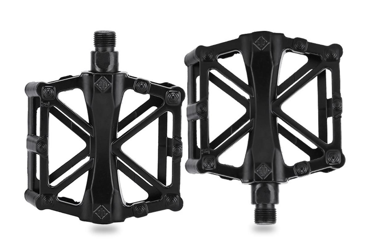 Aluminum Alloy Bike Pedals Wide Platform Lightweight Bicycle Pedals for MTB Road Bikes - Black - Image 2