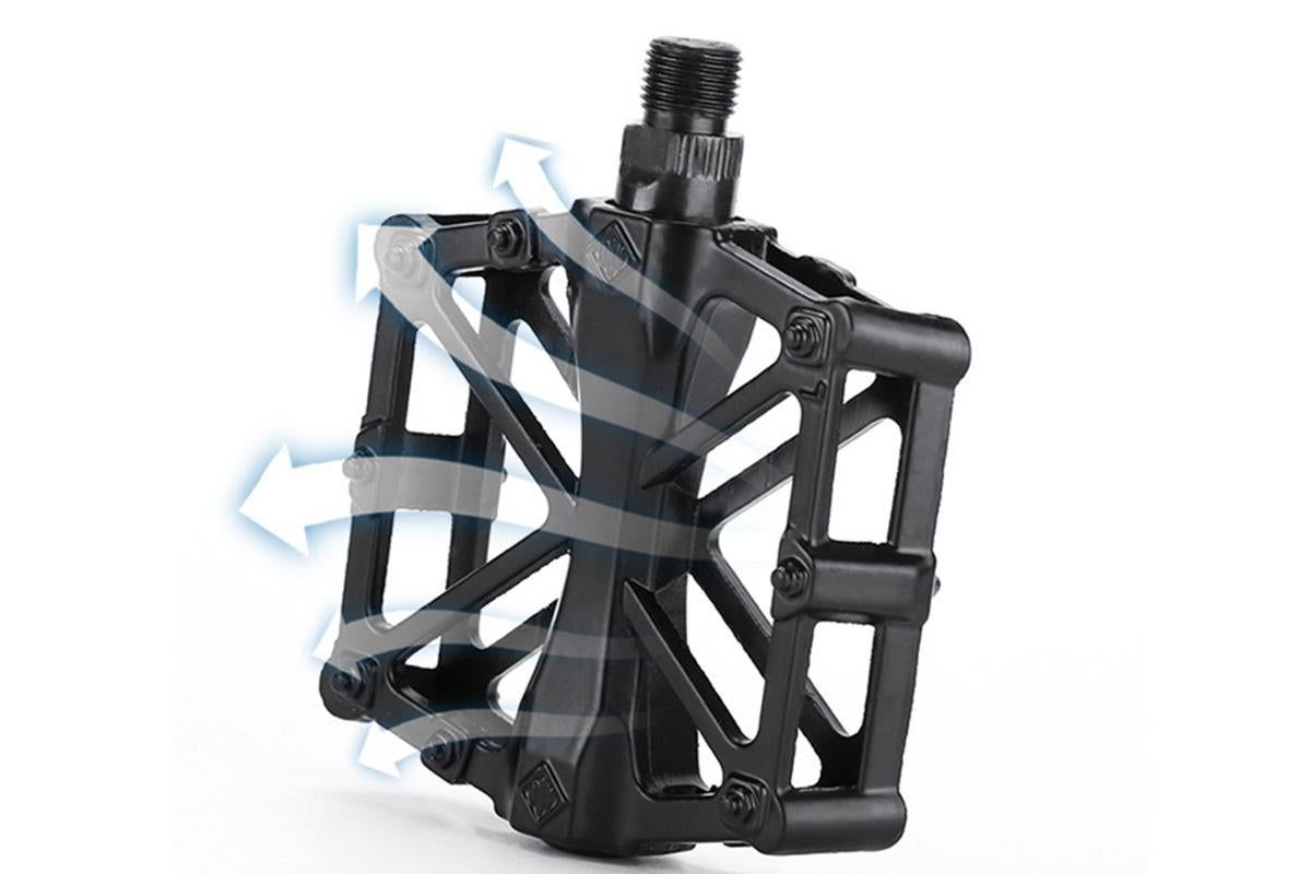 Aluminum Alloy Bike Pedals Wide Platform Lightweight Bicycle Pedals for MTB Road Bikes - Black - Image 3