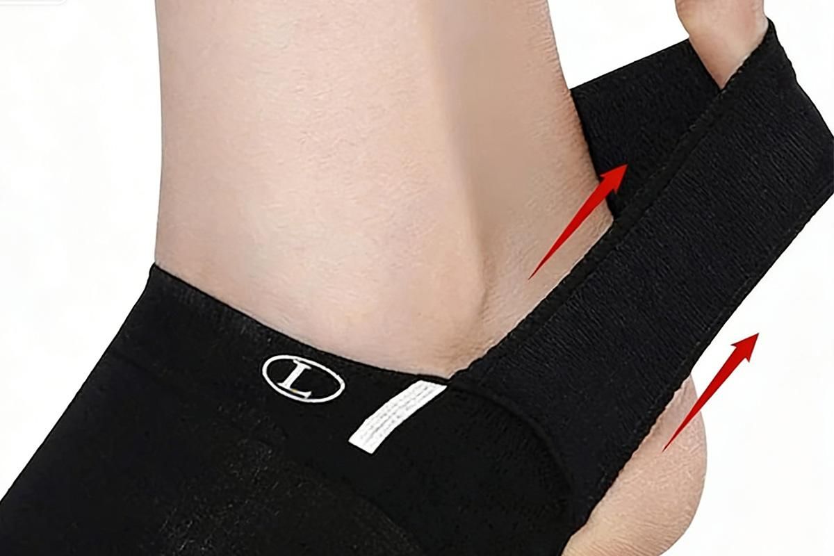 Arch Support Soft Pad Brace Sleeve Ankle Foot Wrap For Feet Flat - Black - Image 4