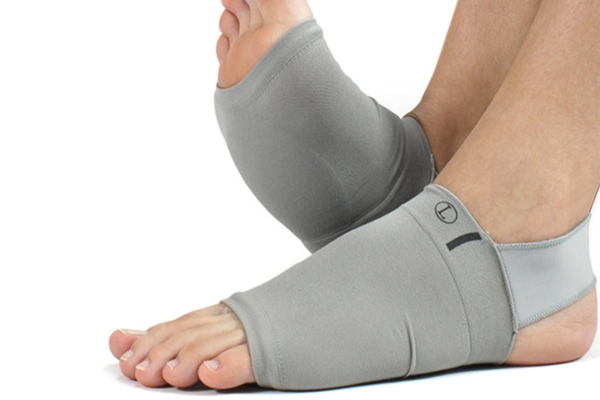 Arch Support Soft Pad Brace Sleeve Ankle Foot Wrap For Feet Flat - Grey - Image 2