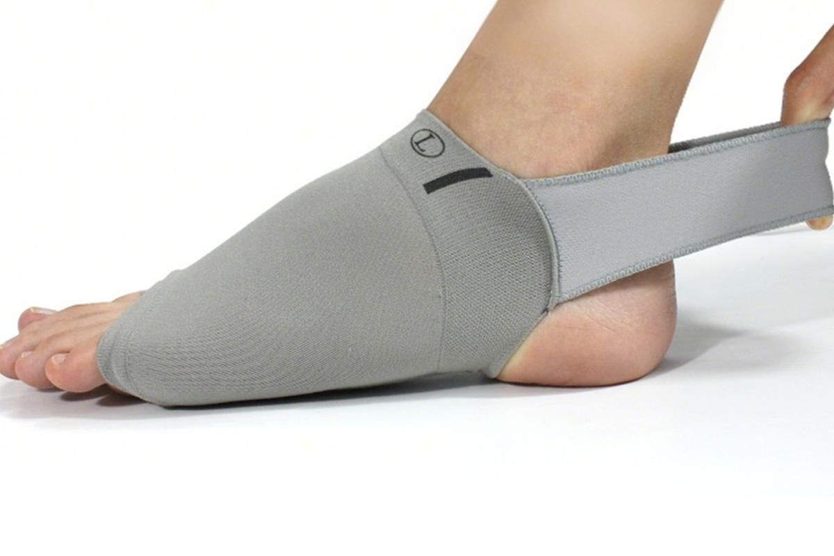 Arch Support Soft Pad Brace Sleeve Ankle Foot Wrap For Feet Flat - Grey - Image 3