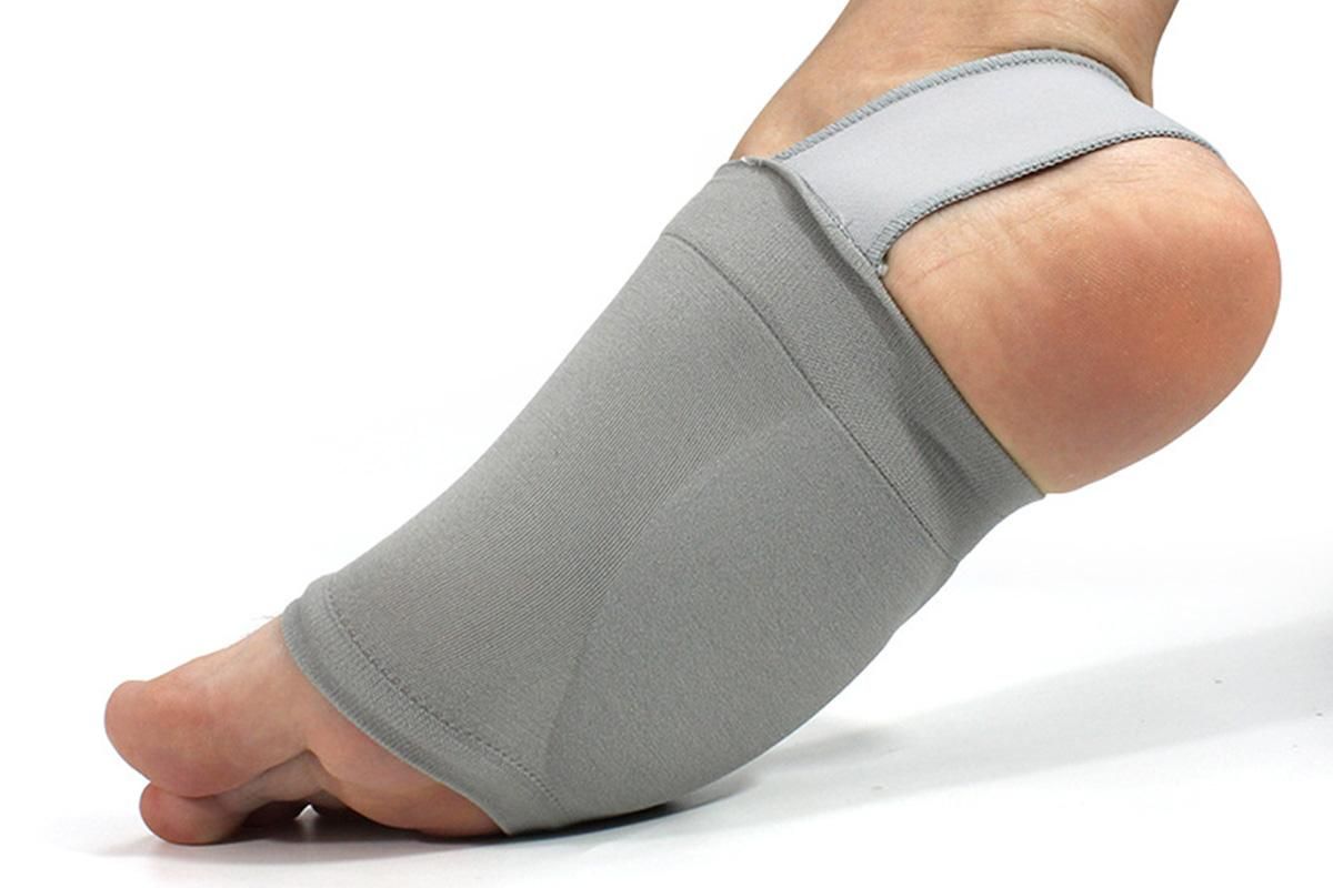 Arch Support Soft Pad Brace Sleeve Ankle Foot Wrap For Feet Flat - Grey - Image 5