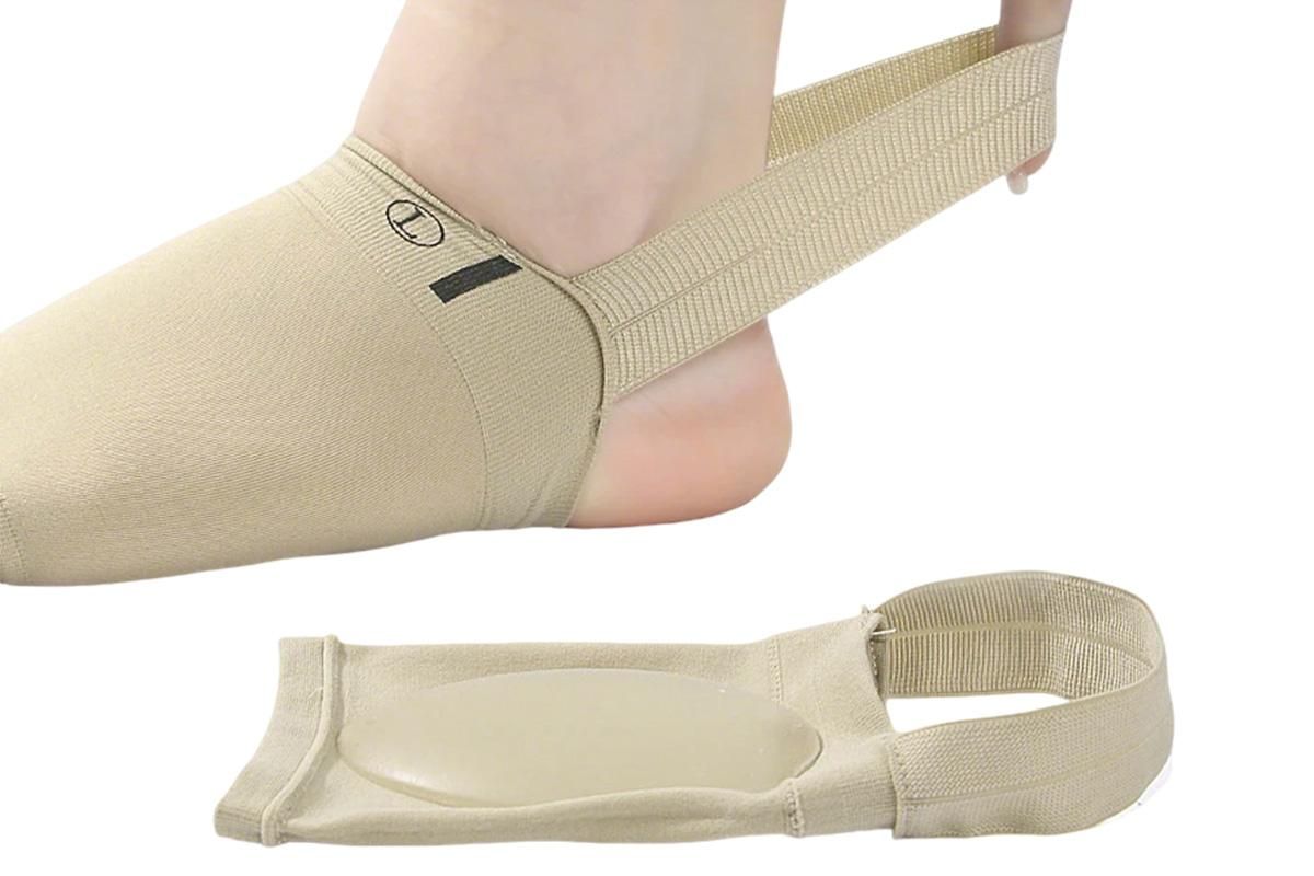 Arch Support Soft Pad Brace Sleeve Ankle Foot Wrap For Feet Flat - Khaki - Image 2