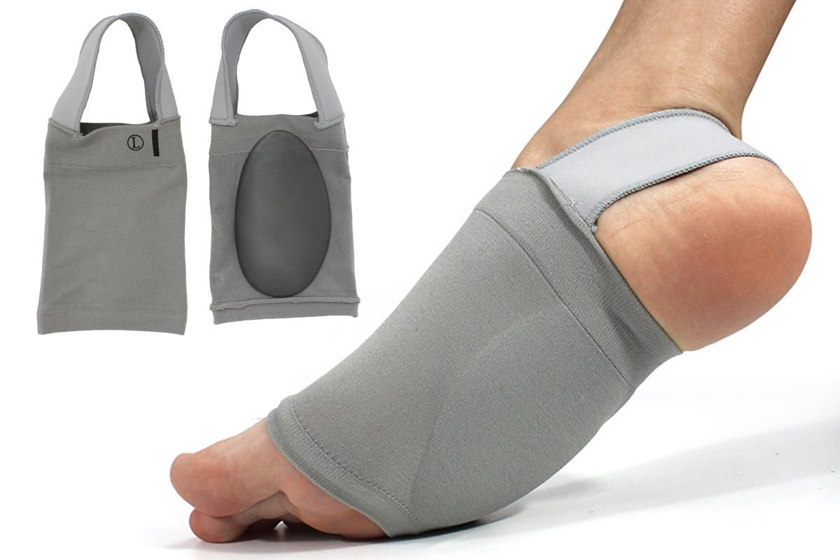Arch Support Soft Pad Brace Sleeve Ankle Foot Wrap For Feet Flat - Khaki - Image 6