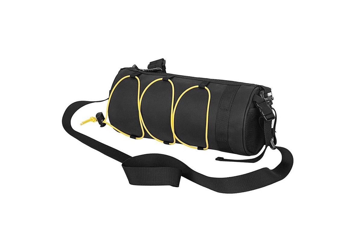 Bike Handlebar Bag Front Bike Bags Handlebar Storage Pouch Pack with Shoulder Strap - Yellow - Image 1
