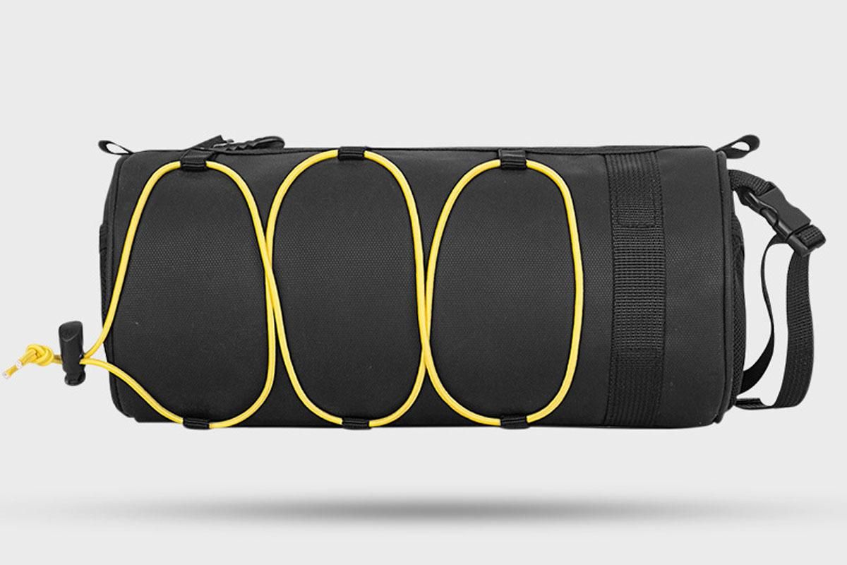 Bike Handlebar Bag Front Bike Bags Handlebar Storage Pouch Pack with Shoulder Strap - Yellow - Image 3