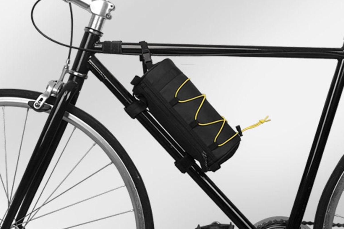 Bike Handlebar Bag Front Bike Bags Handlebar Storage Pouch Pack with Shoulder Strap - Yellow - Image 4