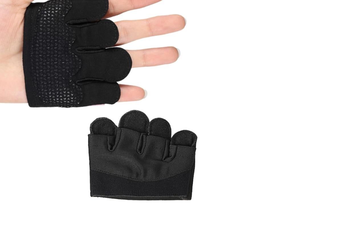 Breathable Workout Gloves Silicone Grip Half-Finger Gym Gloves for Weightlifting & Yoga - Black & M - Image 3