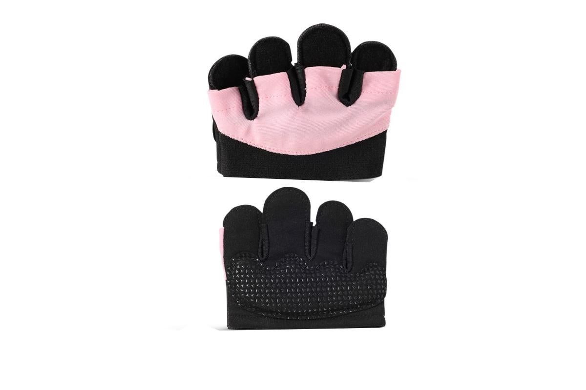 Breathable Workout Gloves Silicone Grip Half-Finger Gym Gloves for Weightlifting & Yoga - Pink & XL - Image 3