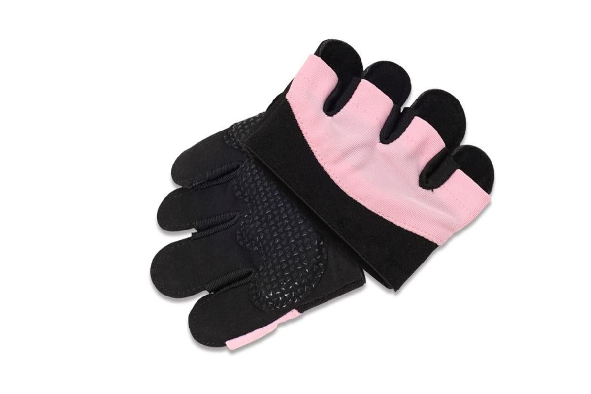 Breathable Workout Gloves Silicone Grip Half-Finger Gym Gloves for Weightlifting & Yoga - Pink & M - Image 5